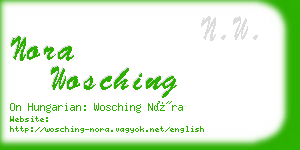 nora wosching business card